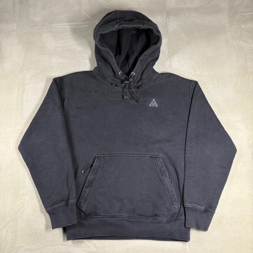 Nike ACG Hoodie Mens XS Faded Black Fleece Pullover Bungee Hood